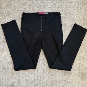 Alice + Olivia Black Ponte Legging Women's Size 4 Zip Front USA Made 90s